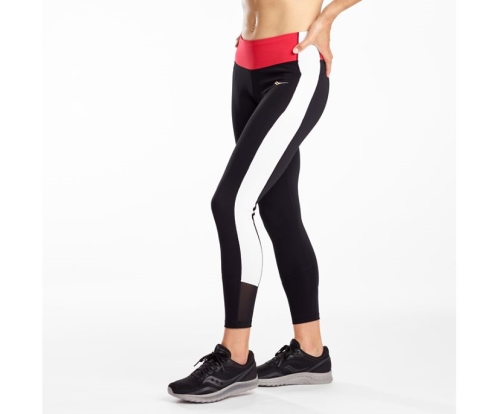 Tenis Saucony Fortify 7/8 Tight Mujer Bottoms Ropa Negras / Blancas / Rojas México MX-197-TE